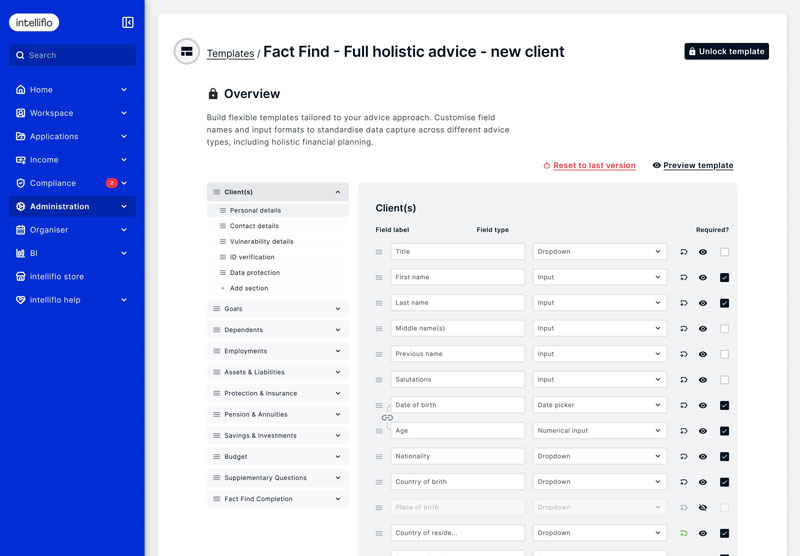 customise-fact-find-2---2880-x-2000 Configurable fact-find template builder in intelliflo office